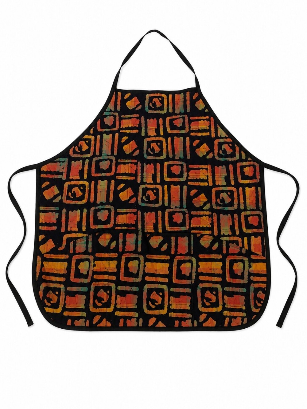 VINTAGE Batik Cotton Apron Kenya Colorful Kitchen Gardening Artist